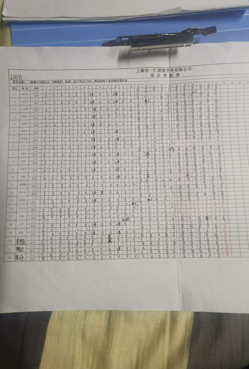 月度考勤核对